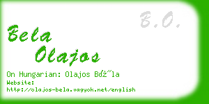 bela olajos business card